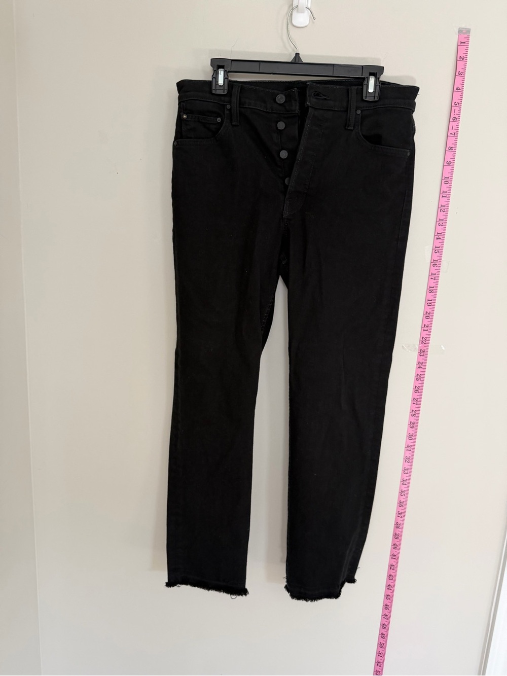Mother Women's Black High-Rise Button-Fly Jeans